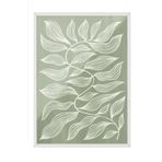 Postifull Green Botanical Çerçeveli Tablo, Beyaz Çerçeve Ve Poster, Duvar Tablosu Comfort Serisi No:108552;10 X 15 Beyaz Çerçeveli