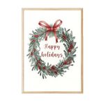 Postifull Happy Holidays Çerçeveli Tablo, Ahşap Çerçeve Ve Poster, Duvar Tablosu Comfort Serisi No:108516;30 X 40 Ahşap Çerçeveli