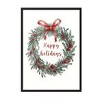 Postifull Happy Holidays Çerçeveli Tablo, Siyah Çerçeve Ve Poster, Duvar Tablosu Comfort Serisi No:108516;10 X 15 Siyah Çerçeveli