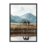 Postifull Highland Horse Çerçeveli Tablo, Siyah Çerçeve Ve Poster, Duvar Tablosu Comfort Serisi No:108446;10 X 15 Siyah Çerçeveli
