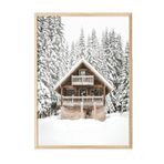Postifull Holiday Cabin Çerçeveli Tablo, Ahşap Çerçeve Ve Poster, Dikey Duvar Tablosu Comfort Serisi No:108513;10 X 15 Ahşap Çerçeveli