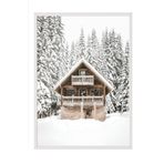 Postifull Holiday Cabin Çerçeveli Tablo, Beyaz Çerçeve Ve Poster, Dikey Duvar Tablosu Comfort Serisi No:108513;10 X 15 Beyaz Çerçeveli