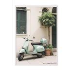 Postifull Italy Vespa Çerçeveli Tablo, Beyaz Çerçeve Ve Poster, Dikey Duvar Tablosu Comfort Serisi No:108322;10 X 15 Beyaz Çerçeveli