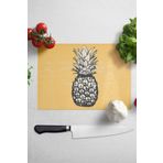 Postifull Kesme Tahtası, Kalın Ve Kırılmaz Cam Baskı - Ananas Temalı, 21 * 30Cm - Doğrama Tahtası, Mutfak Dekoru;21 X 30 Sarı