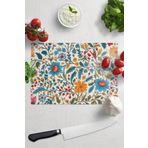 Postifull Kesme Tahtası, Kalın Ve Kırılmaz Cam, Rengarenk Botanik Çiçek Baskılı - 21 * 30Cm, Doğrama Tahtası;21 X 30 Renkli - 8