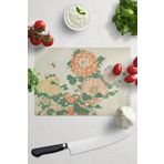 Postifull Kesme Tahtası, Kalın Ve Kırılmaz Cama Baskı - Hokusai Sanat Eseri Baskılı - 21*30cm, Doğrama Tahtası