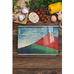Postifull Kesme Tahtası, Yeni Nesil Doğrama Tahtası Cam, Sanat Serisi, Kalın Ve Temperli Kırılmaz Cam, 21 * 30Cm;21 X 30 Hokusai - 3