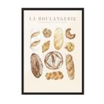 Postifull La Boulangerie No1 Çerçeveli Tablo, Siyah Çerçeve Ve Poster, Duvar Tablosu Comfort Serisi No:108562;50 X 70 Siyah Çerçeveli