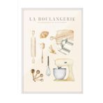 Postifull La Boulangerie No2 Çerçeveli Tablo, Beyaz Çerçeve Ve Poster, Duvar Tablosu Comfort Serisi No:108563;10 X 15 Beyaz Çerçeveli