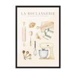 Postifull La Boulangerie No2 Çerçeveli Tablo, Siyah Çerçeve Ve Poster, Duvar Tablosu Comfort Serisi No:108563;50 X 70 Siyah Çerçeveli