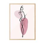 Postifull Line Shape Çerçeveli Tablo, Ahşap Çerçeve Ve Poster, Dikey Duvar Tablosu Comfort Serisi No:108488;10 X 15 Ahşap Çerçeveli