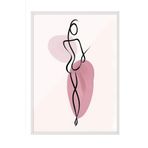 Postifull Line Shape Çerçeveli Tablo, Beyaz Çerçeve Ve Poster, Dikey Duvar Tablosu Comfort Serisi No:108488;10 X 15 Beyaz Çerçeveli