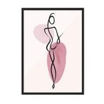 Postifull Line Shape Çerçeveli Tablo, Siyah Çerçeve Ve Poster, Dikey Duvar Tablosu Comfort Serisi No:108488;10 X 15 Siyah Çerçeveli