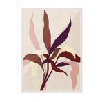 Postifull Linen Leaves Çerçeveli Tablo, Beyaz Çerçeve Ve Poster, Dikey Duvar Tablosu Comfort Serisi No:108570;10 X 15 Beyaz Çerçeveli