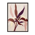 Postifull Linen Leaves Çerçeveli Tablo, Siyah Çerçeve Ve Poster, Dikey Duvar Tablosu Comfort Serisi No:108570;10 X 15 Siyah Çerçeveli