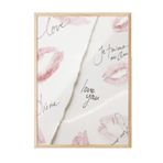 Postifull Love Letters Çerçeveli Tablo, Ahşap Çerçeve Ve Poster, Dikey Duvar Tablosu Comfort Serisi No:108432;50 X 70 Ahşap Çerçeveli