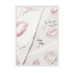Postifull Love Letters Çerçeveli Tablo, Beyaz Çerçeve Ve Poster, Dikey Duvar Tablosu Comfort Serisi No:108432;50 X 70 Beyaz Çerçeveli