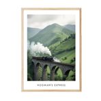 Postifull Magical Train Çerçeveli Tablo, Ahşap Çerçeve Ve Poster, Dikey Duvar Tablosu Comfort Serisi No:108284;50 X 70 Ahşap Çerçeveli