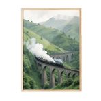 Postifull Magical Train Çerçeveli Tablo, Ahşap Çerçeve Ve Poster, Dikey Duvar Tablosu Comfort Serisi No:108300;50 X 70 Ahşap Çerçeveli