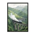 Postifull Magical Train Çerçeveli Tablo, Siyah Çerçeve Ve Poster, Dikey Duvar Tablosu Comfort Serisi No:108300;10 X 15 Siyah Çerçeveli
