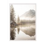 Postifull Misty Sunrise Çerçeveli Tablo, Beyaz Çerçeve Ve Poster, Dikey Duvar Tablosu Comfort Serisi No:108295;10 X 15 Beyaz Çerçeveli