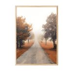 Postifull Misty Tree Alley Çerçeveli Tablo, Ahşap Çerçeve Ve Poster, Duvar Tablosu Comfort Serisi No:108353;10 X 15 Ahşap Çerçeveli