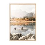 Postifull Morning Swim Çerçeveli Tablo, Ahşap Çerçeve Ve Poster, Dikey Duvar Tablosu Comfort Serisi No:108503;10 X 15 Ahşap Çerçeveli