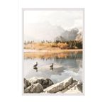 Postifull Morning Swim Çerçeveli Tablo, Beyaz Çerçeve Ve Poster, Dikey Duvar Tablosu Comfort Serisi No:108503;10 X 15 Beyaz Çerçeveli