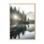 Postifull Morning View Lake Çerçeveli Tablo, Ahşap Çerçeve Ve Poster, Duvar Tablosu Comfort Serisi No:108299;50 X 70 Ahşap Çerçeveli