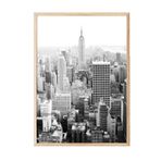 Postifull New York City Çerçeveli Tablo, Ahşap Çerçeve Ve Poster, Dikey Duvar Tablosu Comfort Serisi No:108304;10 X 15 Ahşap Çerçeveli