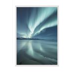Postifull Northern Lights Çerçeveli Tablo, Beyaz Çerçeve Ve Poster, Duvar Tablosu Comfort Serisi No:108366;10 X 15 Beyaz Çerçeveli