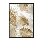 Postifull Palm Gold Çerçeveli Tablo, Siyah Çerçeve Ve Poster, Dikey Duvar Tablosu Comfort Serisi No:108380;10 X 15 Siyah Çerçeveli