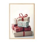 Postifull Pile Of Presents Yılbaşı Tablo, Ahşap Çerçeve Ve Poster, Duvar Tablosu Comfort Serisi No:108476;50 X 70 Ahşap Çerçeveli