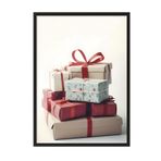 Postifull Pile Of Presents Yılbaşı Tablo, Siyah Çerçeve Ve Poster, Duvar Tablosu Comfort Serisi No:108476;50 X 70 Siyah Çerçeveli
