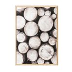 Postifull Pile Of Wood Çerçeveli Tablo, Ahşap Çerçeve Ve Poster, Dikey Duvar Tablosu Comfort Serisi No:108507;50 X 70 Ahşap Çerçeveli