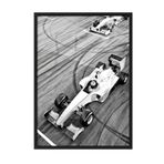 Postifull Race Car Çerçeveli Tablo, Siyah Çerçeve Ve Poster, Dikey Duvar Tablosu Comfort Serisi No:108393;10 X 15 Siyah Çerçeveli