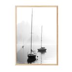 Postifull Sail Boats Çerçeveli Tablo, Ahşap Çerçeve Ve Poster, Dikey Duvar Tablosu Comfort Serisi No:108383;50 X 70 Ahşap Çerçeveli