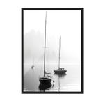 Postifull Sail Boats Çerçeveli Tablo, Siyah Çerçeve Ve Poster, Dikey Duvar Tablosu Comfort Serisi No:108383;10 X 15 Siyah Çerçeveli