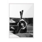 Postifull Smoky Vinyl Record Çerçeveli Tablo, Beyaz Çerçeve Ve Poster, Duvar Tablosu Comfort Serisi No:108395;10 X 15 Beyaz Çerçeveli