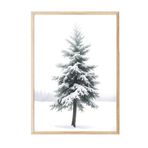 Postifull Snowy Spruce Yılbaşı Tablo, Ahşap Çerçeve Ve Poster, Dikey Duvar Tablosu Comfort Serisi No:108474;50 X 70 Ahşap Çerçeveli