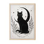 Postifull The Moon Çerçeveli Tablo, Ahşap Çerçeve Ve Poster, Dikey Duvar Tablosu Comfort Serisi No:108361;10 X 15 Ahşap Çerçeveli