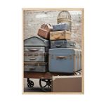 Postifull Trunk Trolley Çerçeveli Tablo, Ahşap Çerçeve Ve Poster, Dikey Duvar Tablosu Comfort Serisi No:108285;30 X 40 Ahşap Çerçeveli