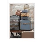 Postifull Trunk Trolley Çerçeveli Tablo, Beyaz Çerçeve Ve Poster, Dikey Duvar Tablosu Comfort Serisi No:108285;30 X 40 Beyaz Çerçeveli