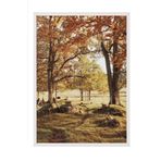 Postifull Warm Grove Canvas Çerçeveli Tablo, Beyaz Çerçeve Ve Poster, Duvar Tablosu Comfort Serisi No:108354;10 X 15 Beyaz Çerçeveli