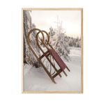Postifull Winter Sleigh Çerçeveli Tablo, Ahşap Çerçeve Ve Poster, Duvar Tablosu Comfort Serisi No:108512;10 X 15 Ahşap Çerçeveli