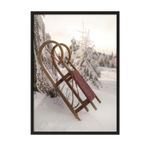 Postifull Winter Sleigh Çerçeveli Tablo, Siyah Çerçeve Ve Poster, Duvar Tablosu Comfort Serisi No:108512;10 X 15 Siyah Çerçeveli