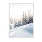 Postifull Winter Sunrise Çerçeveli Tablo, Beyaz Çerçeve Ve Poster, Duvar Tablosu Comfort Serisi No:108510;10 X 15 Beyaz Çerçeveli