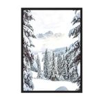 Postifull Winter Valley Yılbaşı Tablo, Siyah Çerçeve Ve Poster, Dikey Duvar Tablosu Comfort Serisi No:108412;10 X 15 Siyah Çerçeveli
