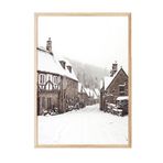 Postifull Winter Village Yılbaşı Tablo, Ahşap Çerçeve Ve Poster, Duvar Tablosu Comfort Serisi No:108410;10 X 15 Ahşap Çerçeveli