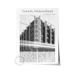 Postifull Zürih - Isviçre, Şehir Temalı Poster, Çerçevesiz Duvar Posteri, No:30049;15 X 21 Renkli - 49